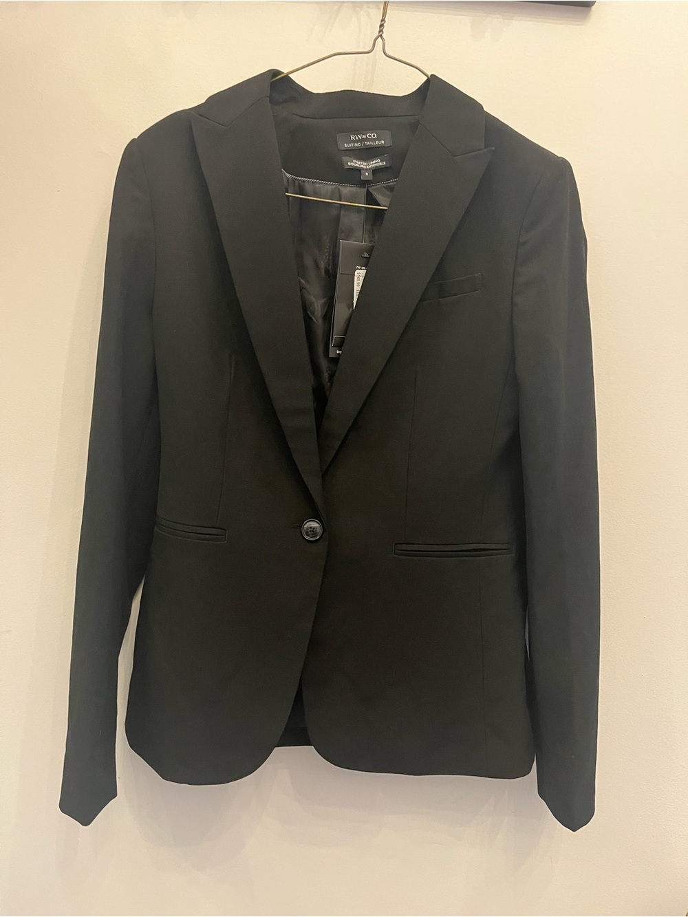 RW&CO. Black Women's Single-Button Suit Jacket